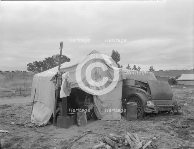 Pea picker's home, Nipomo, California, 1936. Creator: Dorothea Lange.