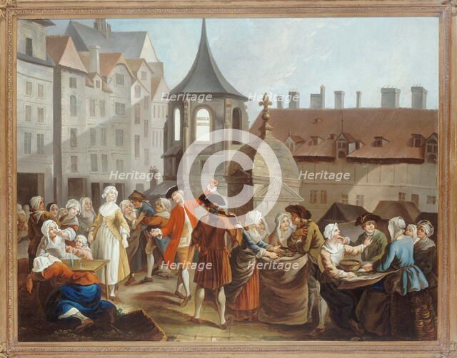 Pea shellers of les Halles, after 1759. Creator: Etienne Jeaurat.