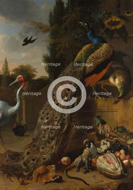 Peacocks, 1683. Creator: Melchior d'Hondecoeter.