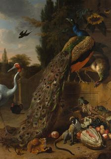 Peacocks, 1683. Creator: Melchior d'Hondecoeter