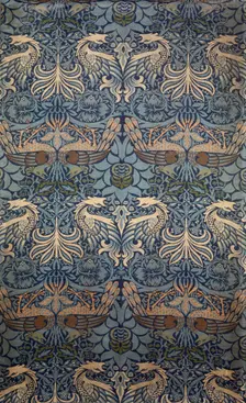 Peacock. Decorative fabric, 1878. Creator: Morris, William (1834-1896)