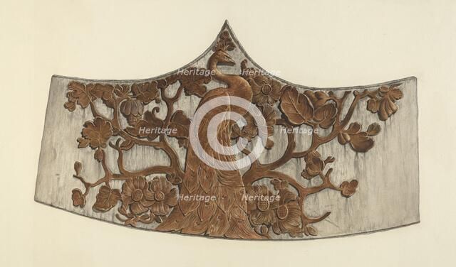 Peacock Stern Carving, 1935/1942. Creator: John Davis.