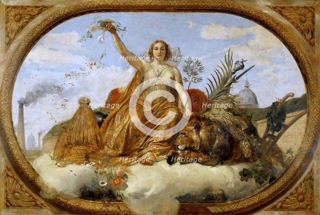 Peace (Ceiling painting, Salle des Pas perdus) , 1839-1847. Creator: Vernet, Horace (1789-1863).