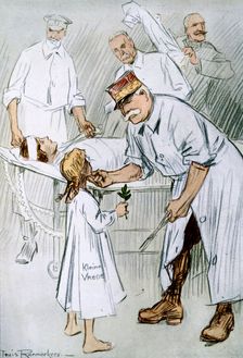 Peace and Intervention: German Militarism on the Allies Operating Table 1916. Creator: Louis Raemaekers