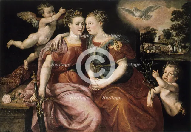 'Peace and Justice', 16th century.  Artist: Martin de Vos