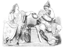 "Peace" and "War" - John Bell, sculptor - from the Exhibition of the Royal Academy, 1856. Creator: Harvey Orrin Smith