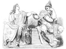 "Peace" and "War" - John Bell, sculptor - from the Exhibition of the Royal Academy, 1856. Creator: Harvey Orrin Smith