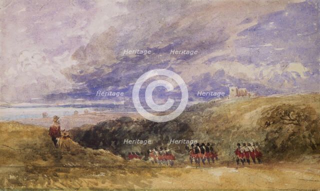 Peace and War, Lympne Church and Castle, 1847-49. Creator: David Cox the Elder.