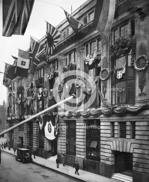 Peace decorations, City of London, January 1919.  Artist: Adolph Augustus Boucher.