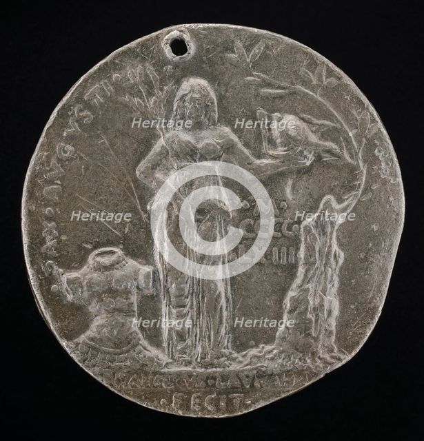 Peace Holding an Olive Branch and Helmet [reverse], 1463. Creator: Francesco Laurana.