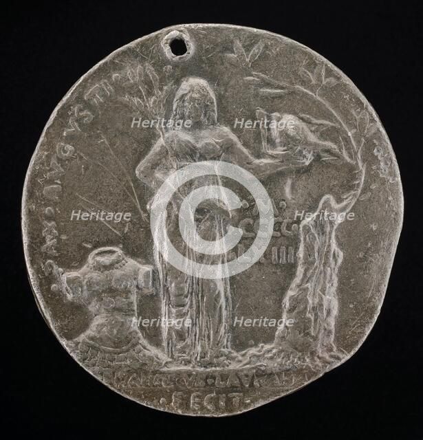 Peace Holding an Olive Branch and Helmet [reverse], 1463. Creator: Francesco Laurana.