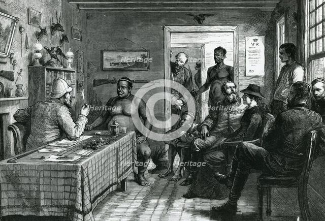 Peace negotiations in Africa,1879. An interview with Oham, Cetawayo's brother. Creator: Unknown.
