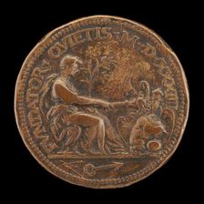 Peace Setting Fire to a Pile of Arms [reverse], 1534. Creator: Francesco dal Prato