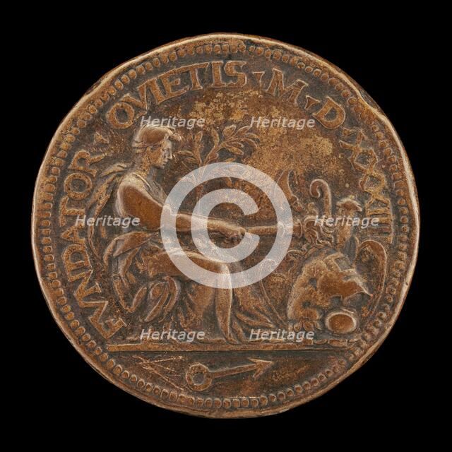 Peace Setting Fire to a Pile of Arms [reverse], 1534. Creator: Francesco dal Prato.