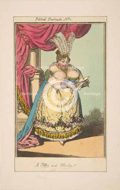 Peace (Piece) and Plenty (Political Portraits No. 1), ca. 1820. Creator: Unknown.