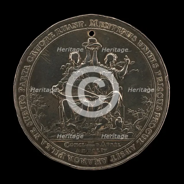 Peace with Holland [obverse], 1654. Creator: Sebastian Dadler.