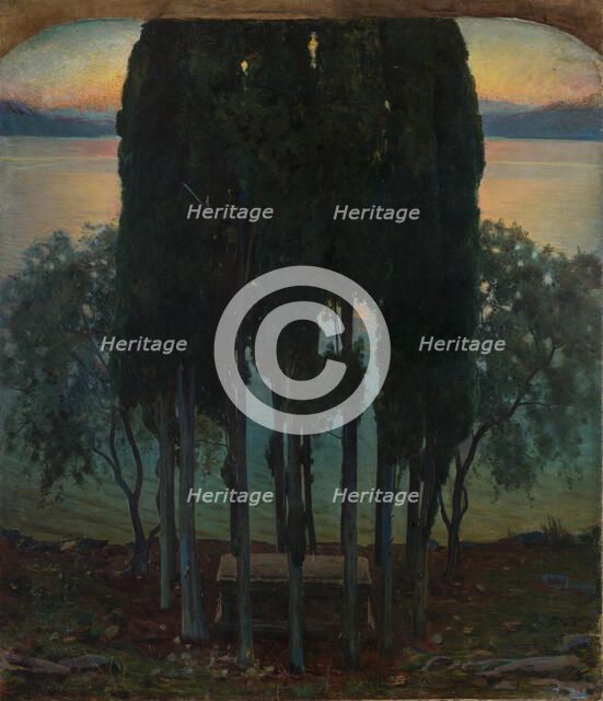 Peace. Tomb among the Cypresses, 1910s. Creator: Savini, Alfredo (1868-1924).