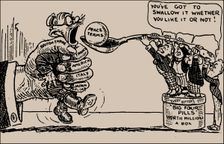 Peace terms. "You've got to swallow it whether you like it or not", 1919. Creator: Anonymous