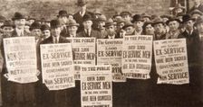 Peaceful demonstration regarding the treatment of British ex-servicemen, 1923. Artist: S Cowan