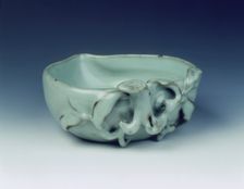 Peach shaped water dropper, Yongzheng period, Qing dynasty, China, 1723-1735. Creator: Unknown