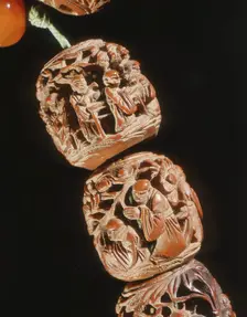 Peach stone Buddhist rosary, Qing dynasty, China, 18th-early 19th century. Creator: Unknown