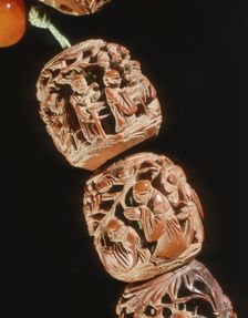Peach stone Buddhist rosary, Qing dynasty, China, 18th-early 19th century
