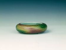 Peachbloom brushwasher with immature green glaze, Qing dynasty, Kangxi period, China, 1700-1722. Creator: Unknown