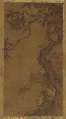 Peaches and Chrysanthemums, 1368-1644. Creator: Unknown