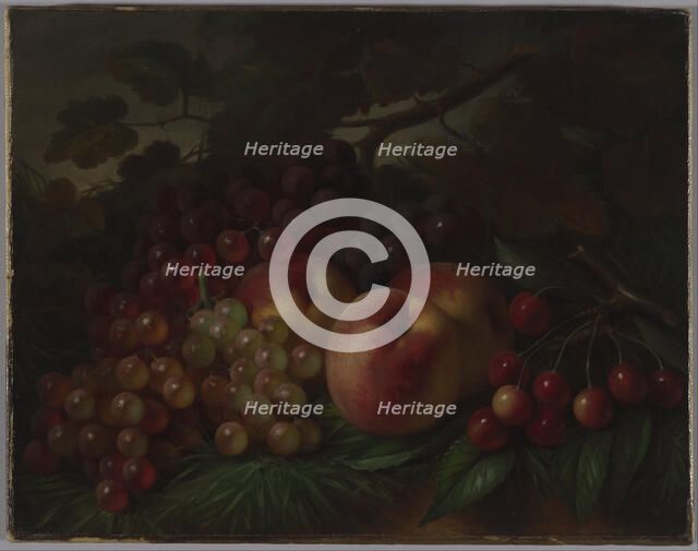 Peaches, Grapes and Cherries, ca 1860-1870. Artist: Hall, George Henry (1825-1913)