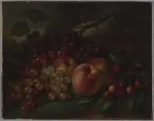 Peaches, Grapes and Cherries, ca 1860-1870. Artist: Hall, George Henry (1825-1913)