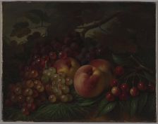 Peaches, Grapes and Cherries, ca 1860-1870. Artist: Hall, George Henry (1825-1913)