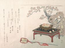 Peaches on a Table, 19th century., 19th century. Creator: Shinsai