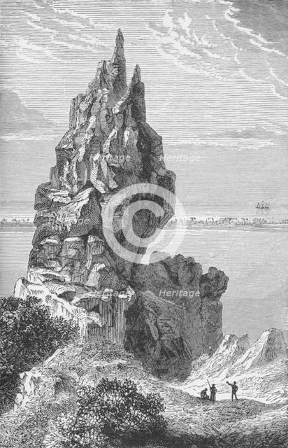 'Peak and Barrier-Reef of Borabora',  c1885, (1890). Artist: Robert Taylor Pritchett.