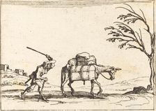 Peasant Whipping his Donkey, 1628. Creator: Jacques Callot