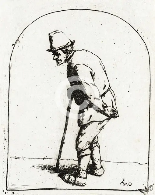 Peasant with a Crooked Back, c1675. Creator: Adriaen van Ostade.