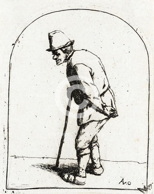Peasant with a Crooked Back, c1675. Creator: Adriaen van Ostade.