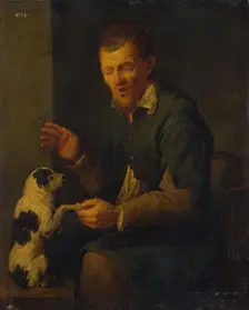 Peasant with a Dog, 1640. Creator: David Ryckaert III