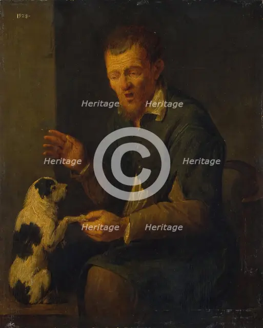 Peasant with a Dog, 1640. Creator: David Ryckaert III.