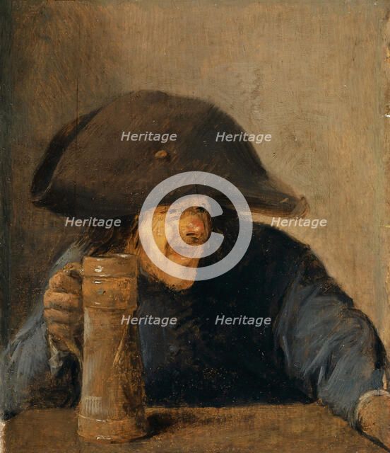 Peasant with Bicorne and Tankard , c.1630. Creator: Brouwer, Adriaen (c.1605-1638).