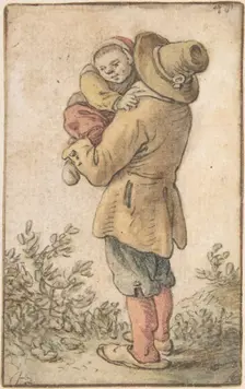Peasant with Child, 17th century. Creator: Herman Saftleven the Younger