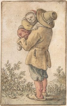 Peasant with Child, 17th century. Creator: Herman Saftleven the Younger