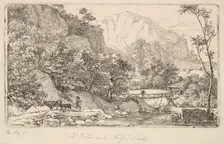 Peasant with Cow and Calf, in the Unterberg near the Berchtesgaden, 1818. Creator: Johann Christian Erhard