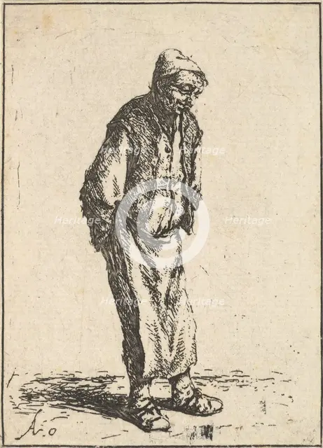 Peasant with Hands Behind his Back, 1610-85. Creator: Adriaen van Ostade.