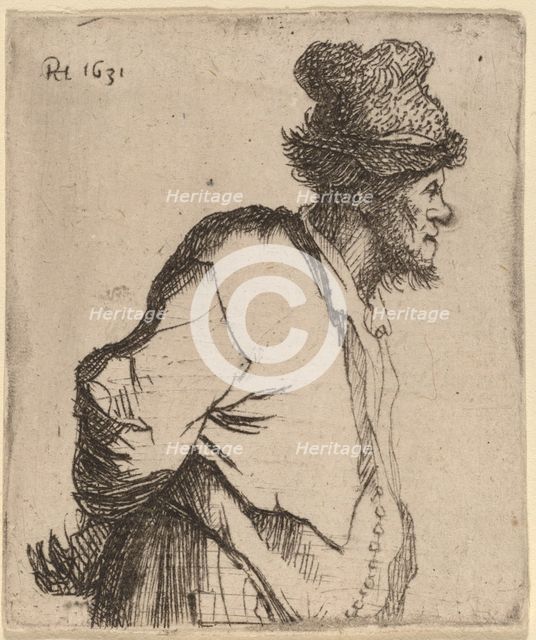 Peasant with His Hands behind His Back, 1631. Creator: Rembrandt Harmensz van Rijn.