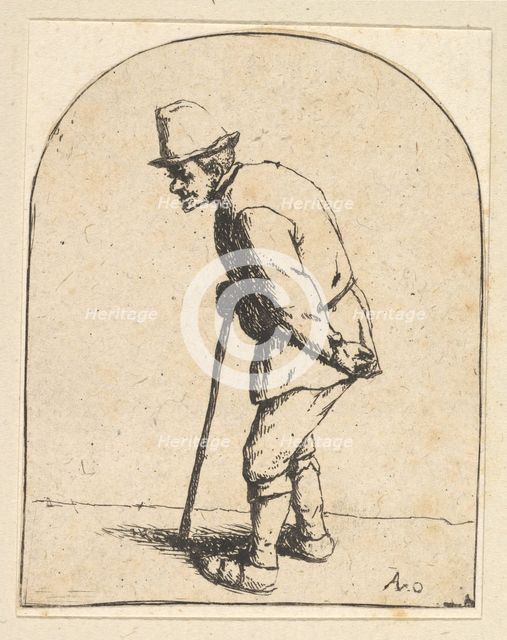 Peasant with Stick, 1610-85. Creator: Adriaen van Ostade.