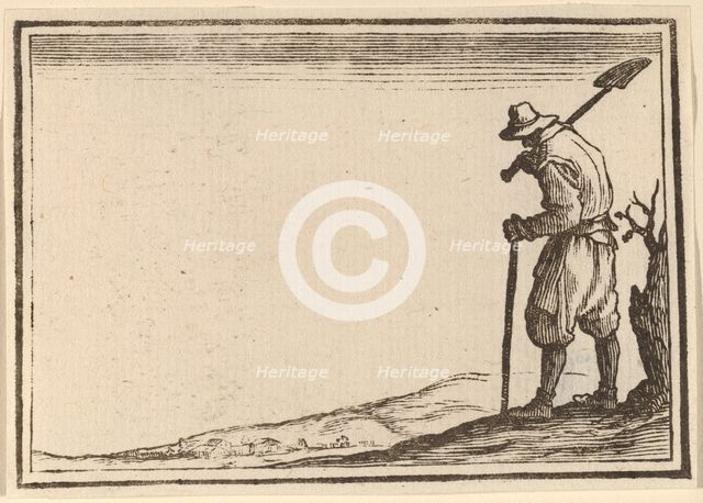 Peasant with Shovel on His Shoulder, 1621. Creator: Edouard Eckman.