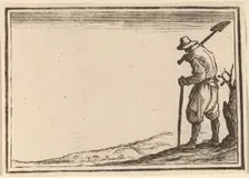 Peasant with Shovel on His Shoulder, 1621. Creator: Edouard Eckman