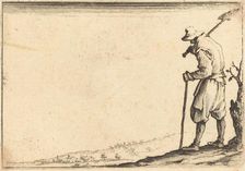 Peasant with Shovel on His Shoulder, c. 1617. Creator: Jacques Callot