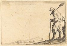 Peasant with Shovel on His Shoulder, c. 1622. Creator: Jacques Callot