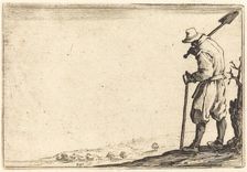 Peasant with Shovel on His Shoulder, c. 1622. Creator: Jacques Callot